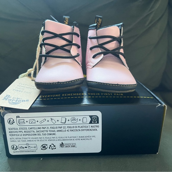 Dr. Martens Pink Crib Boots Size 3 - Picture 3 of 5